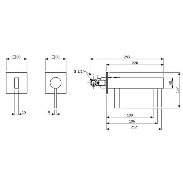 Μπαταρία νιπτήρος εντοιχισμού χωρίς ροζέτα Icon